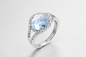 サファイア925 Silver Gemstone Rings 5.3g Engagement 10月Birthstone Ring