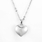 刻まれた925 Silver CZ Pendant 4.9g Plain Silver Heart Pendant
